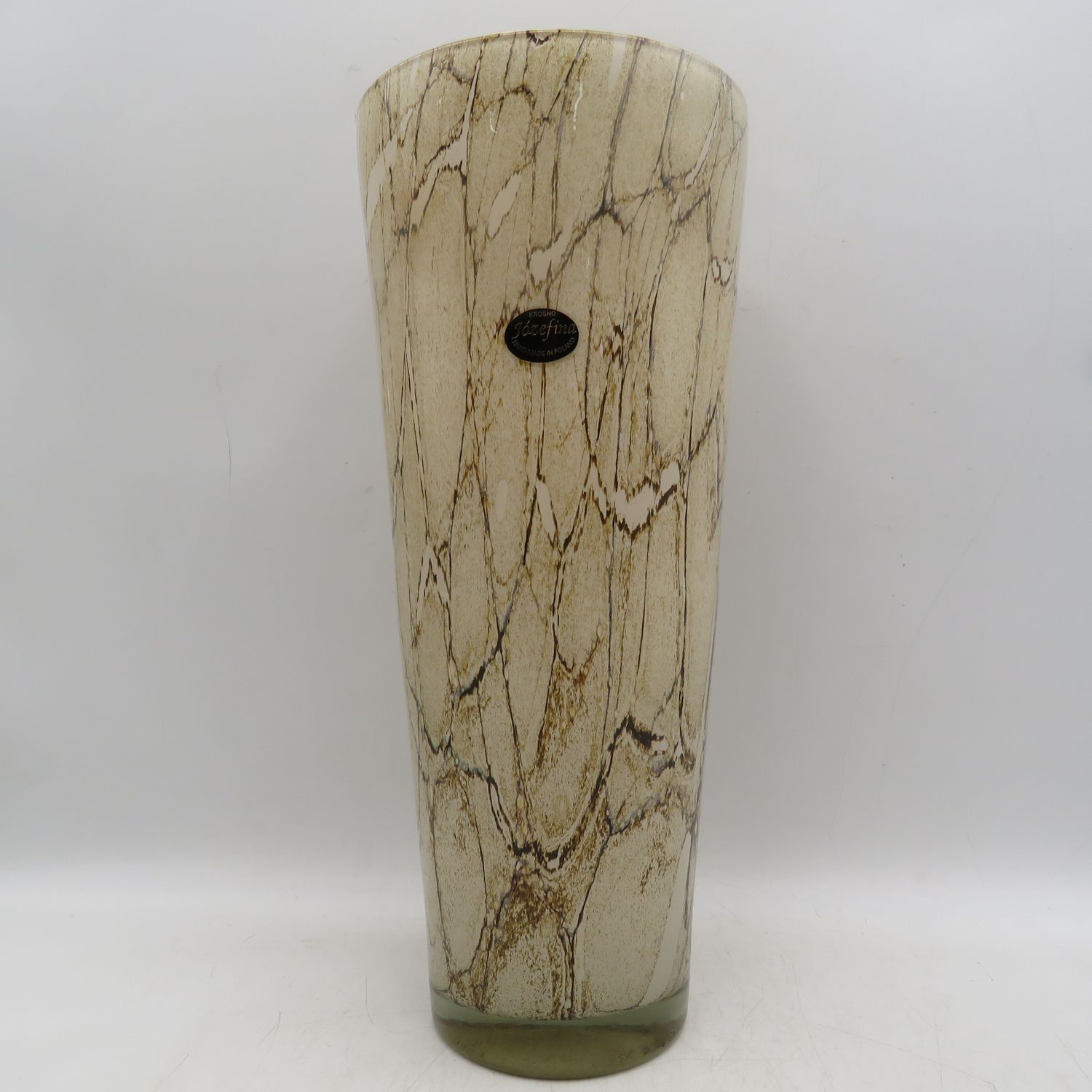 Vintage Jozefina Krosno multi-layer hand blown flower vase - Height 36.5cm