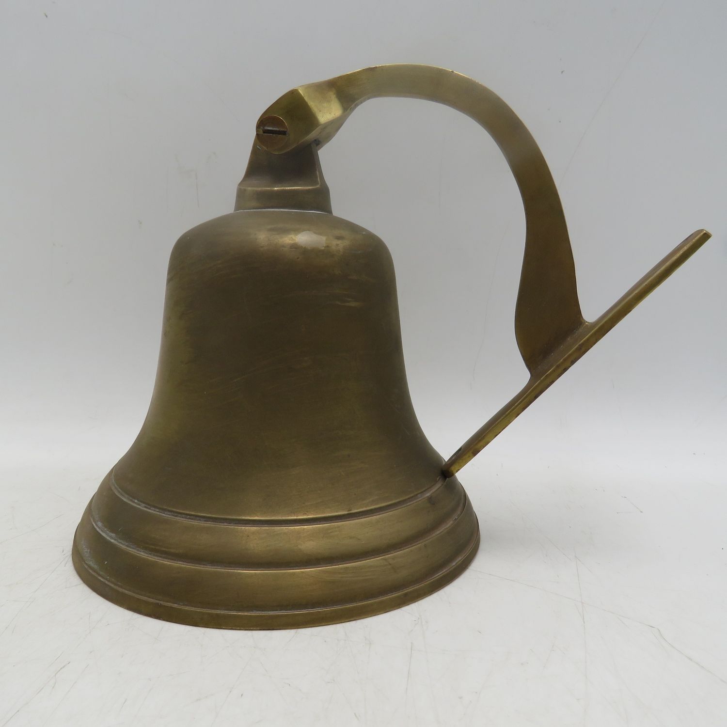 Vintage wall hanging brass bell - no clapper