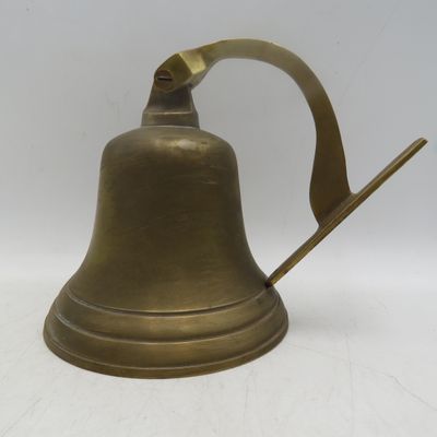 Vintage wall hanging brass bell - no clapper