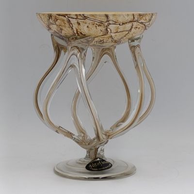 Jozefina Krosno multi-layer hand blown glass Medusa cup