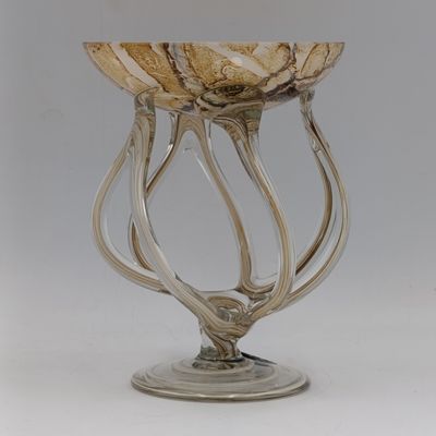 Jozefina Krosno multi-layer hand blown glass Medusa cup