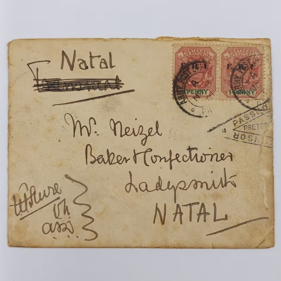 Army Post Boer War cover to Ladysmith Natal with passed by censor triangle