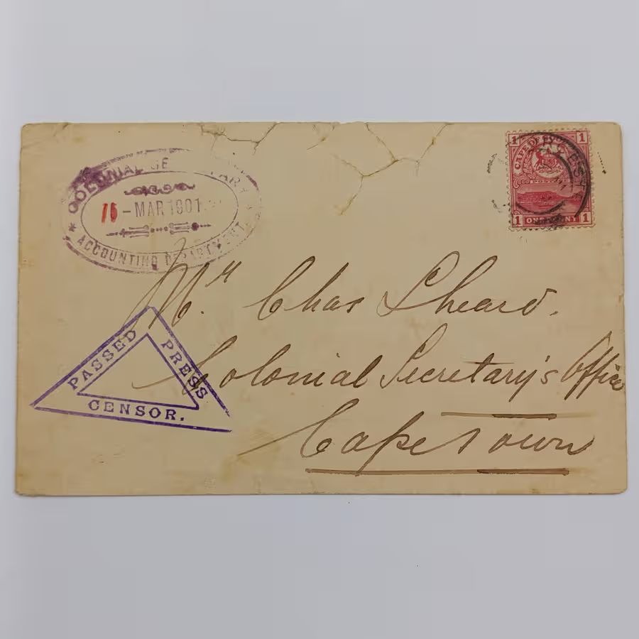 Boer War postal cover to the Colonial secretary's office in Cape Town