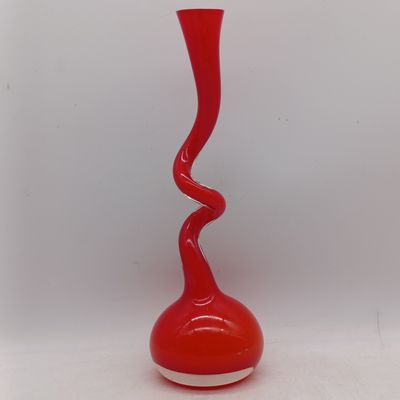 Vintage Normann Copenhagen handblown art red glass vase