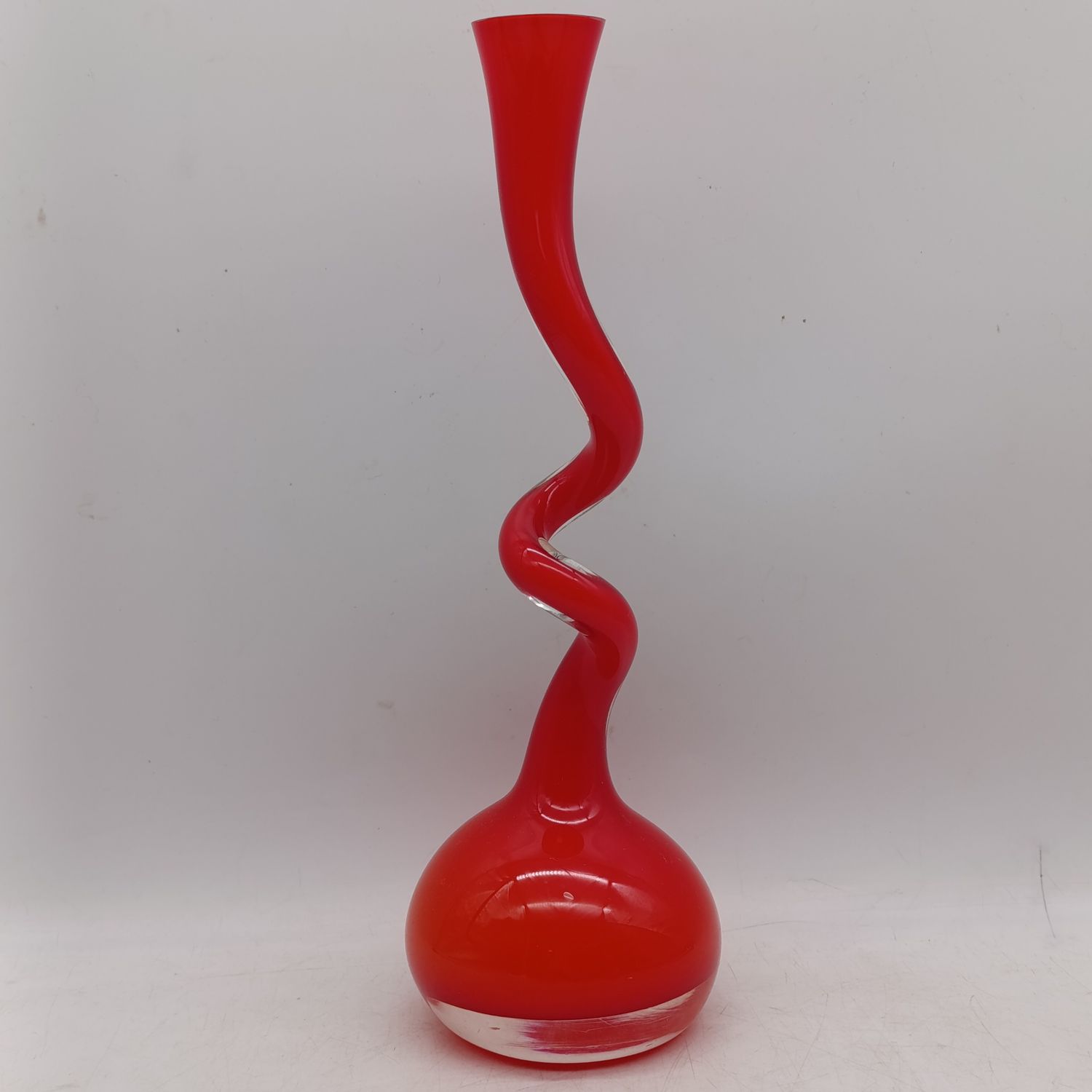 Vintage Normann Copenhagen handblown art red glass vase