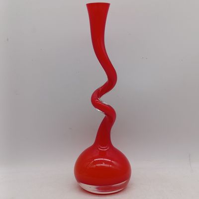 Vintage Normann Copenhagen handblown art red glass vase