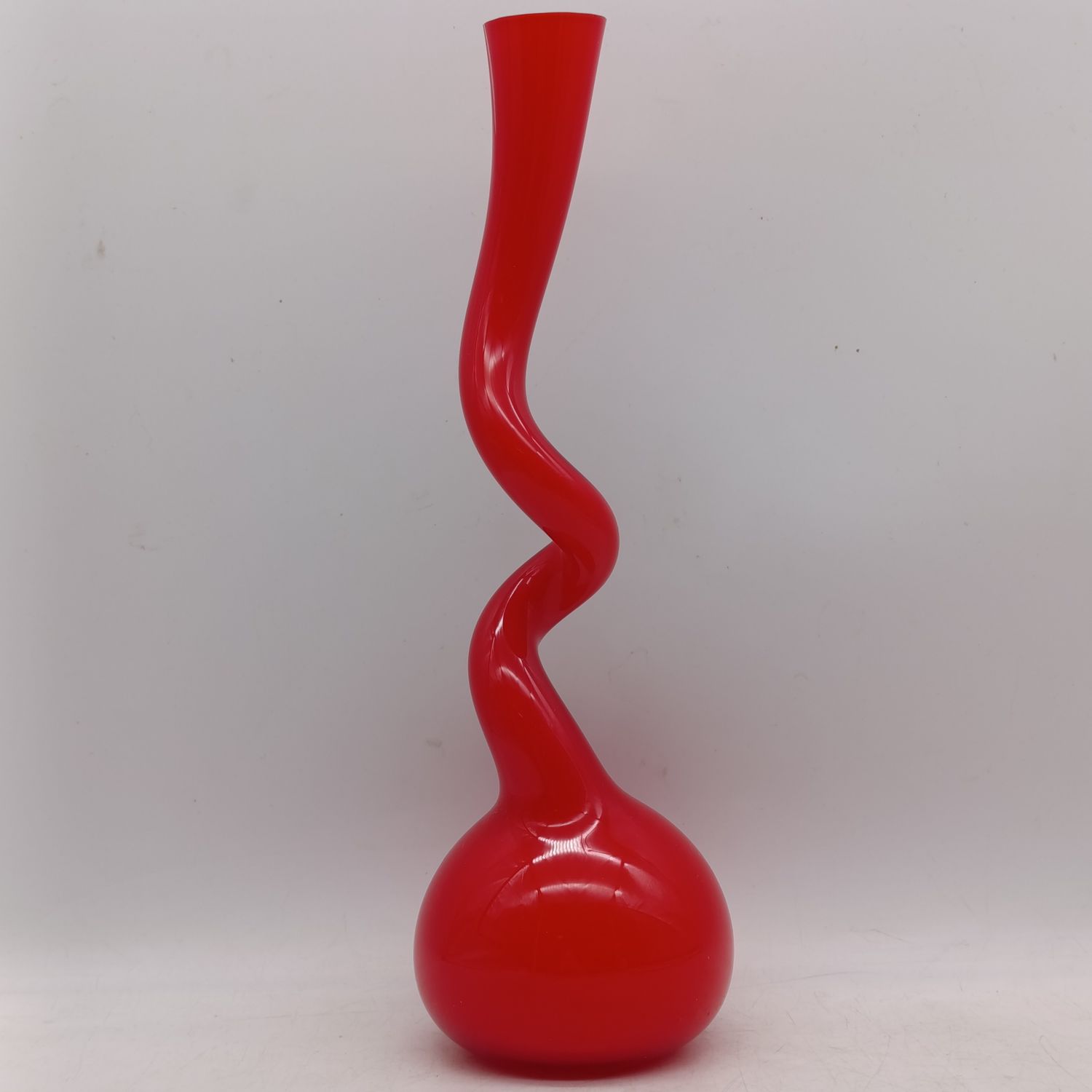 Vintage Normann Copenhagen handblown art red glass vase