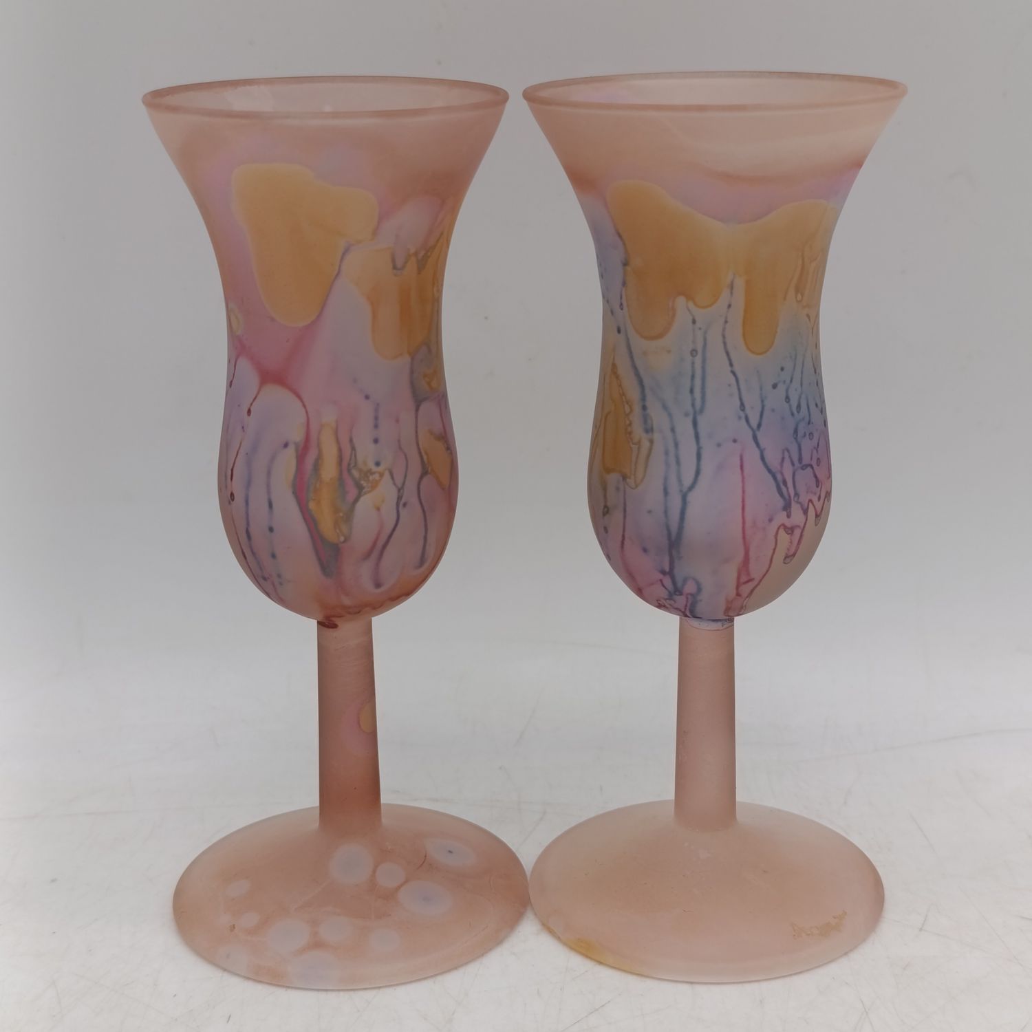 Pair of Israeli Reuven glass vases