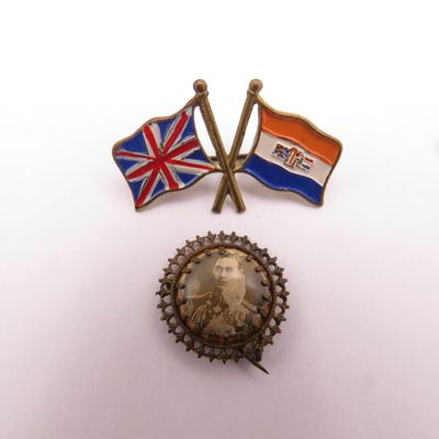 Vintage King George VI Royal visit to South Africa pin badge set
