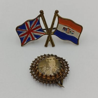 Vintage King George VI Royal visit to South Africa pin badge set
