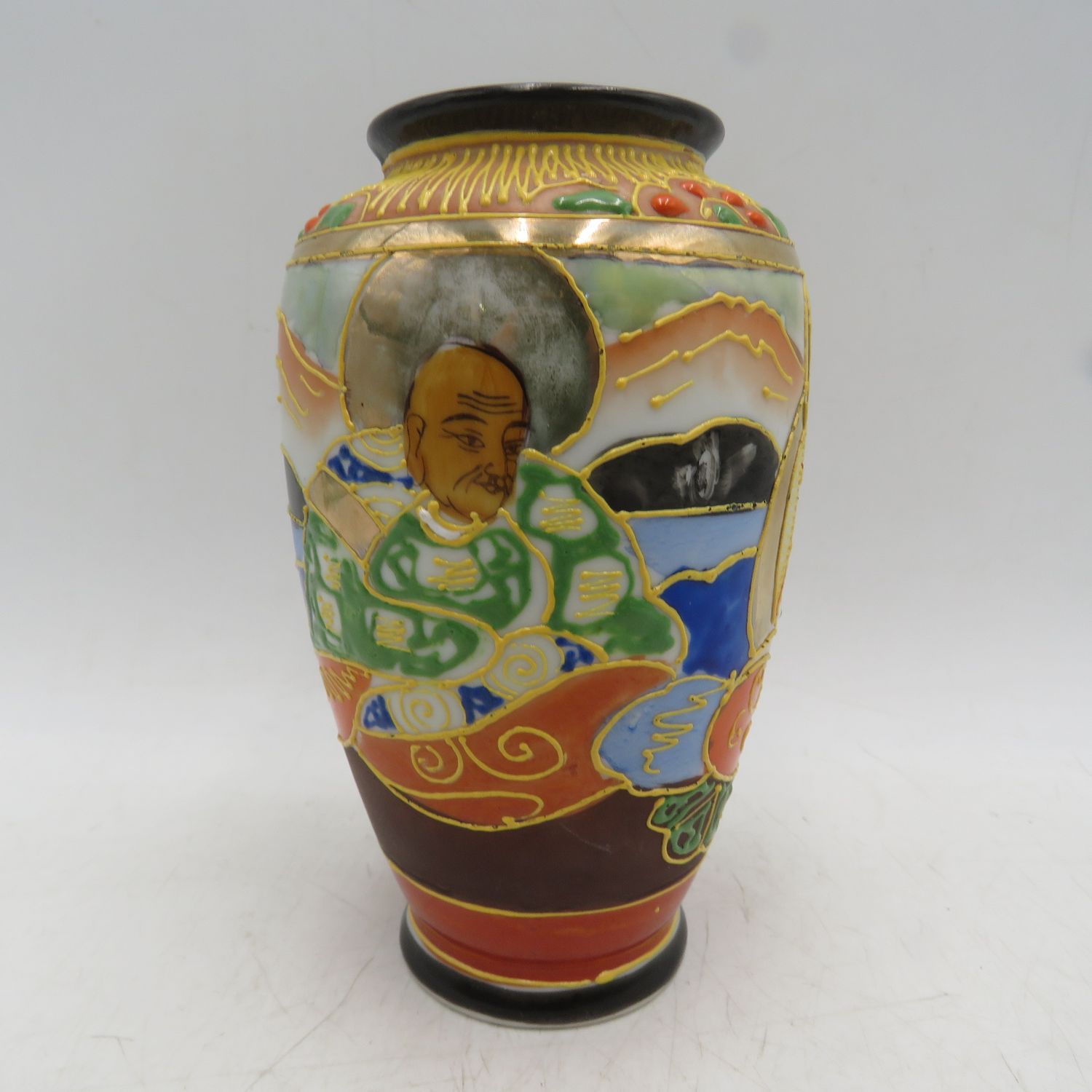 Vintage Japanese Satsuma porcelain vase - marked Foreign