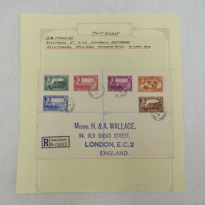 1939 Montserrat postal cover registered at GPO Plymouth Montserrat