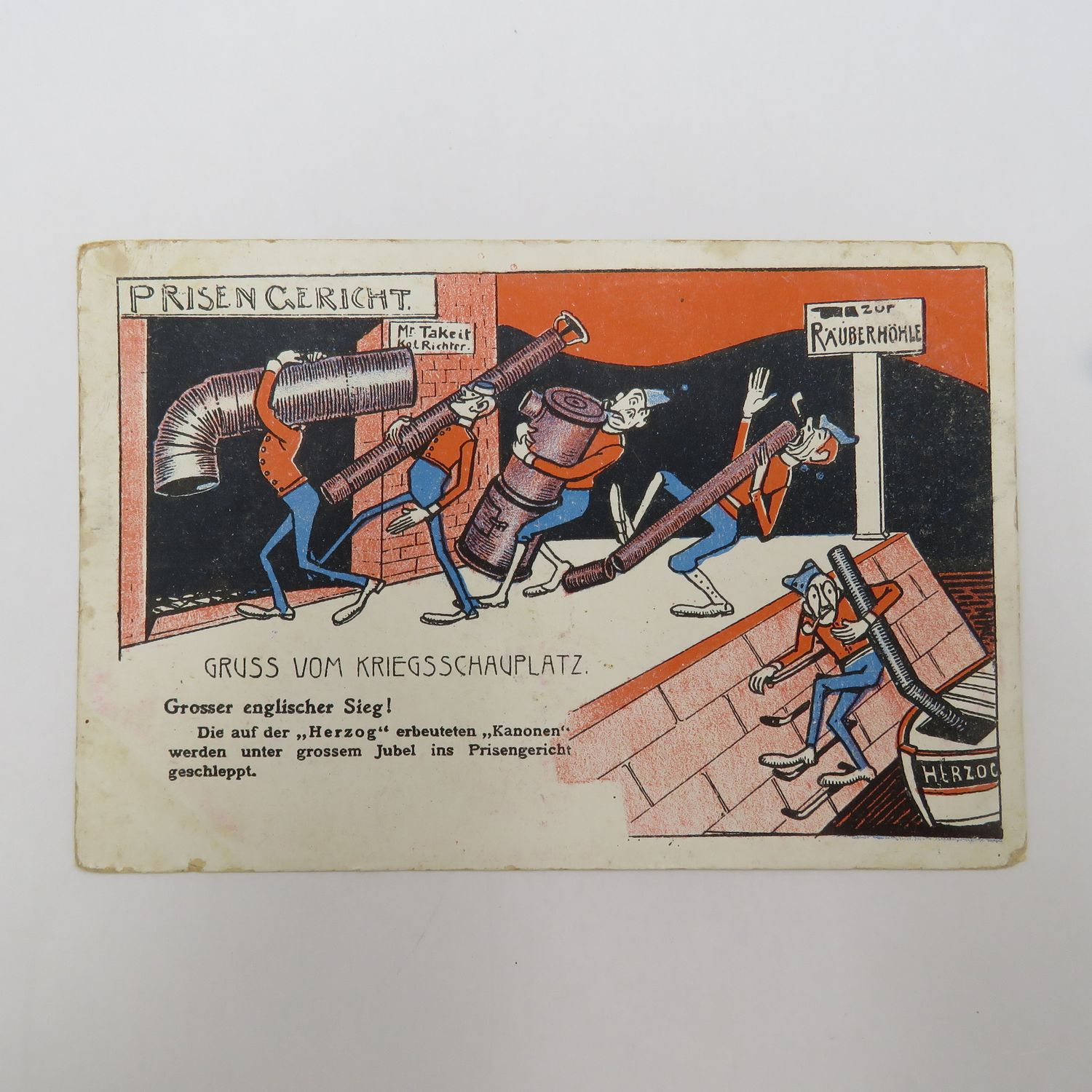 2nd Independence War - Boer sympathy card - Satirical cartoon on seizure of the German Steamer Herzog