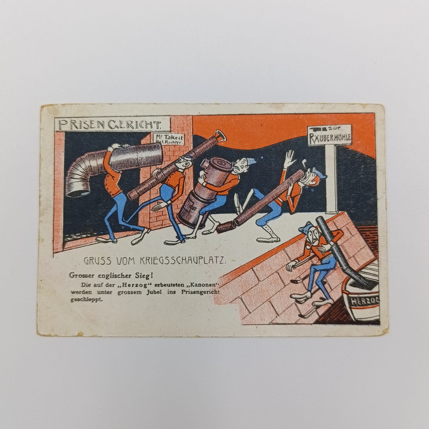 2nd Independence War - Boer sympathy card - Satirical cartoon on seizure of the German Steamer Herzog