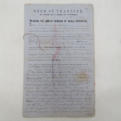 Deed of transfer to Gert Coetzee Danielson - Rust en vrede Oudtshoorn 1859