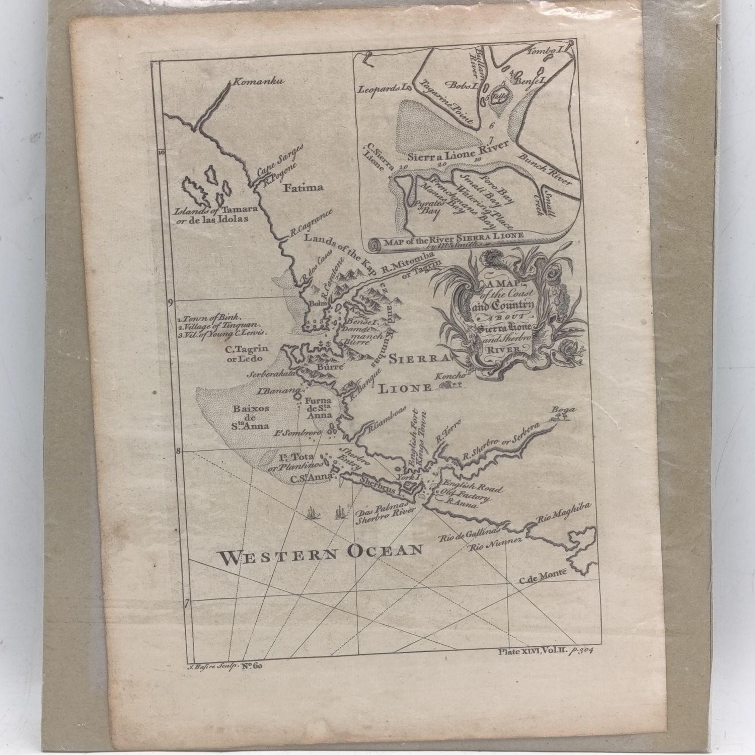 18th Century map of Sierra Leone, West Africa
