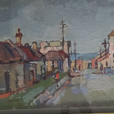 Original Gregoire Boonzaaier 1982 oil painting with glass in frame