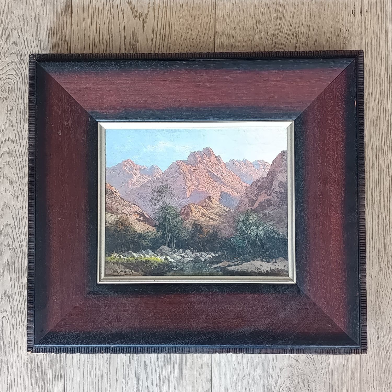 Original Tinus de Jongh landscape oil painting in frame