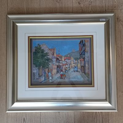 Original Gregoire Boonzaaier 1980 District six oil painting with glass in frame