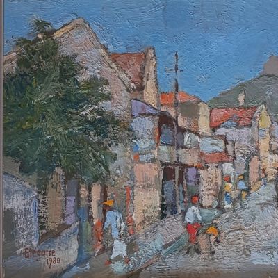 Original Gregoire Boonzaaier 1980 District six oil painting with glass in frame