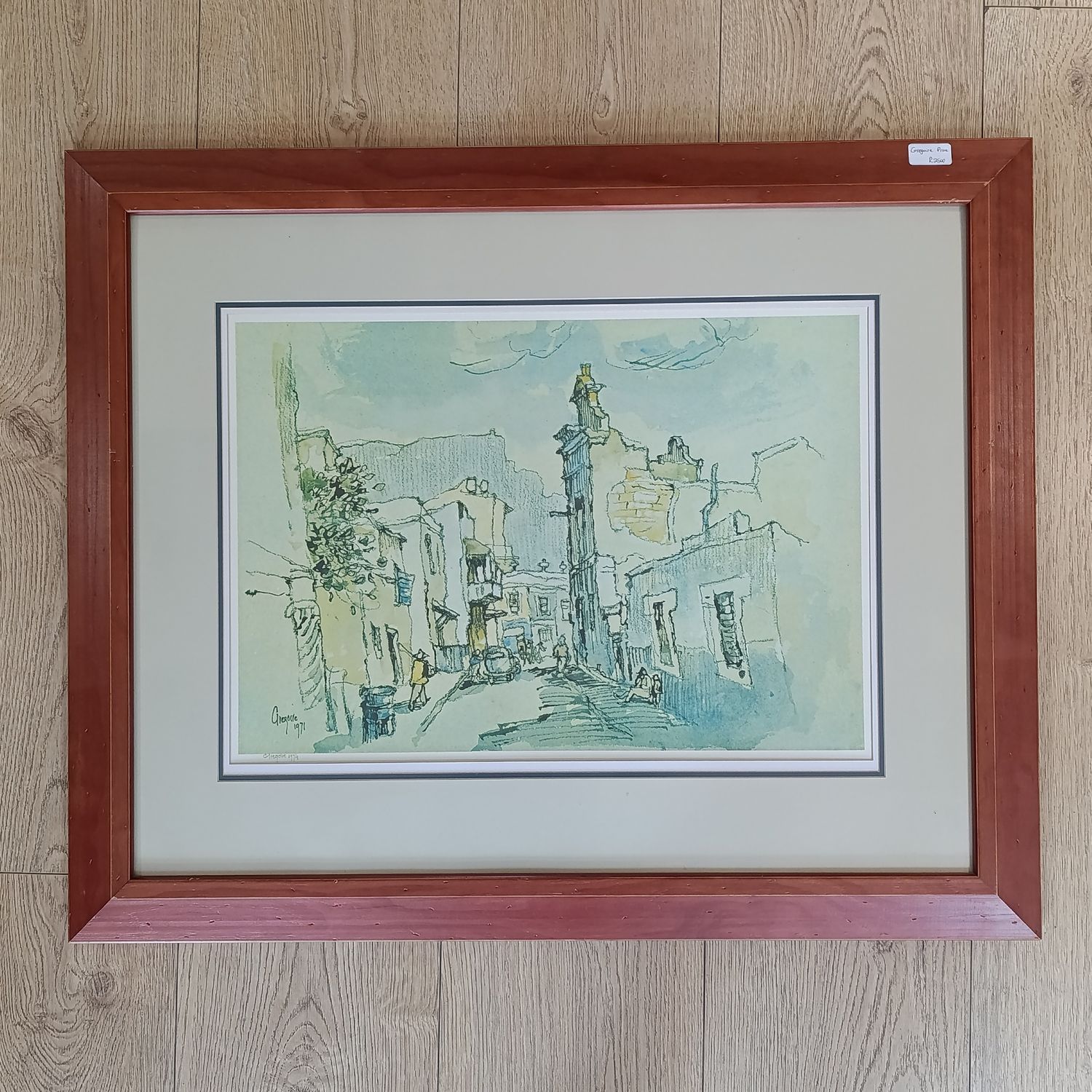 Gregoire Boonzaaier 1974 Artist signed print in frame with glass