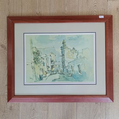 Gregoire Boonzaaier 1974 Artist signed print in frame with glass