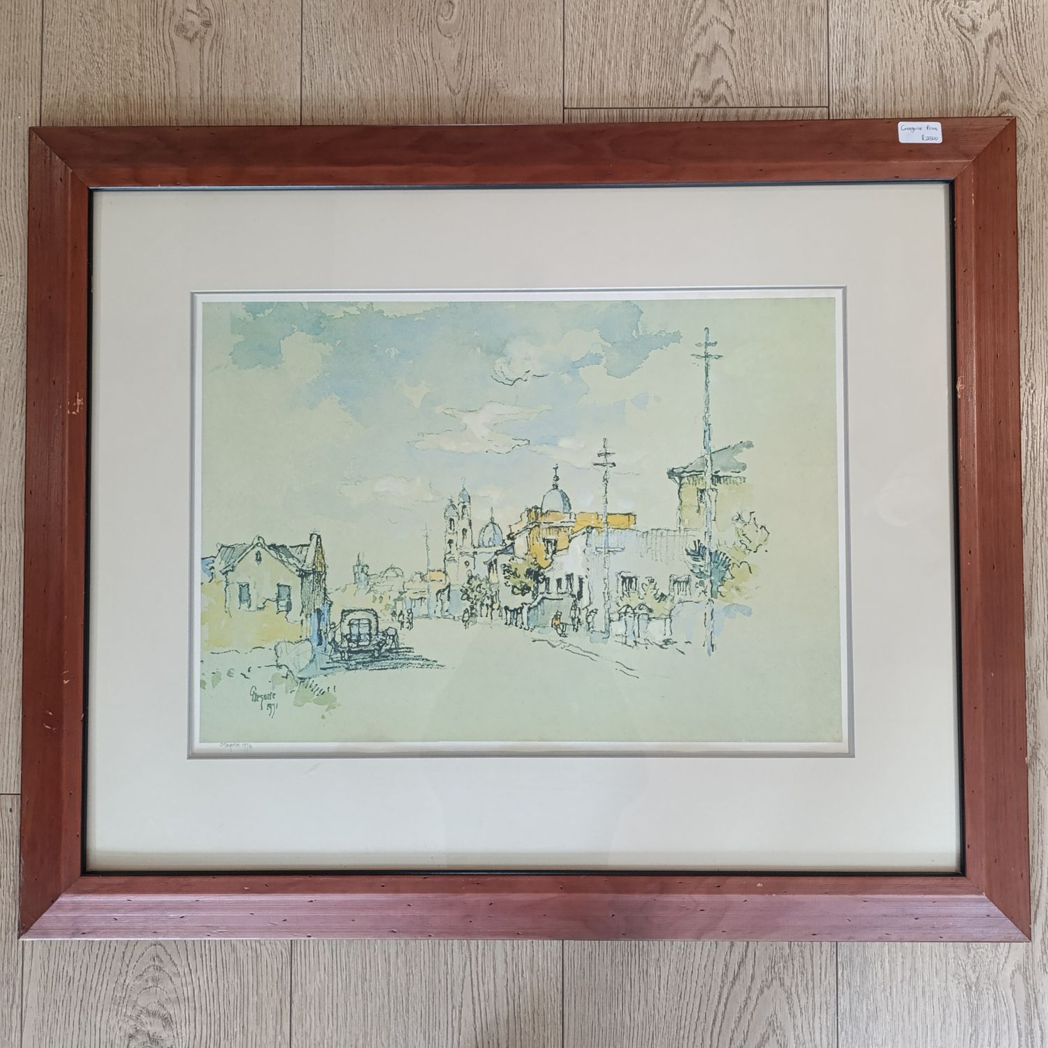 Gregoire Boonzaaier 1974 Artist signed print in frame with glass