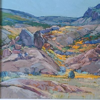 Piet van Heerden landscape oil painting in frame