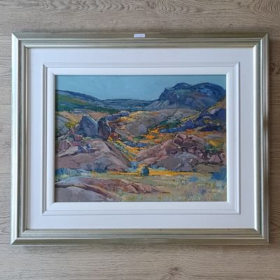 Piet van Heerden landscape oil painting in frame