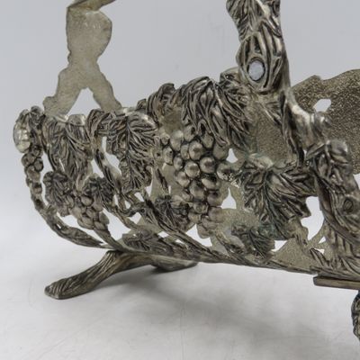 Vintage silverplated vintner motif wine bottle stand