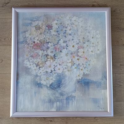 Gavin Collins Still Life flower oil painting in frame