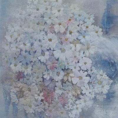 Gavin Collins Still Life flower oil painting in frame