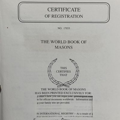 The World book of Masons no.17033 - published by Halbert's family heritage
