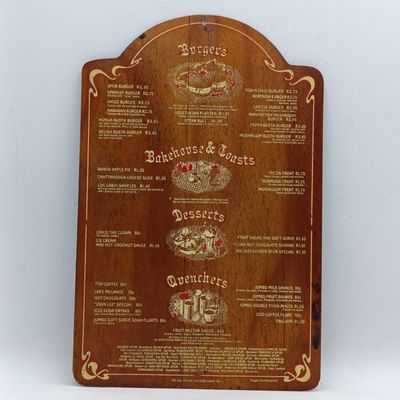 Vintage wooden SPUR menu - Navaho Spur - Spur Burger R2.55
