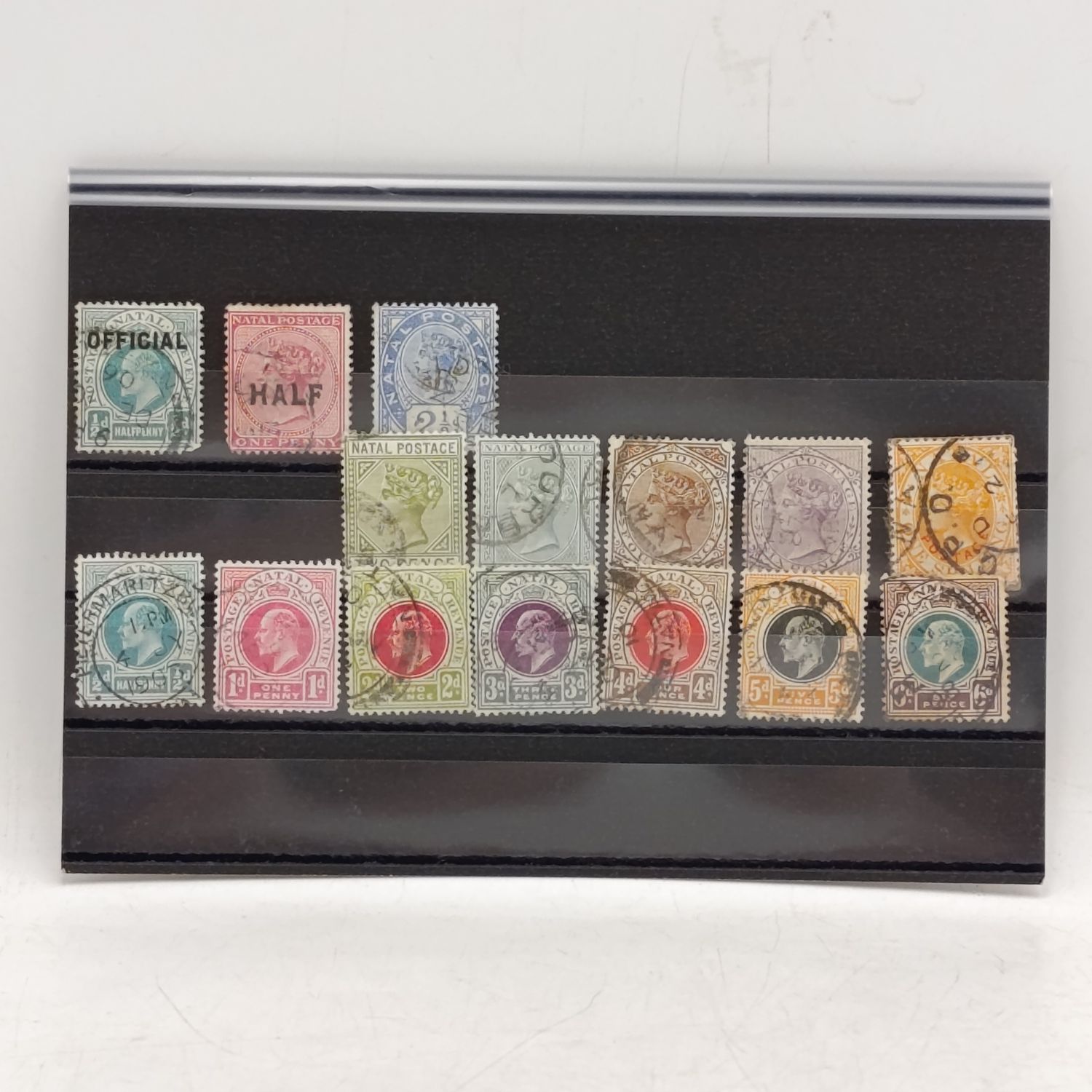 Lot of 15 Natal stamps including high catalogue value SACC 94