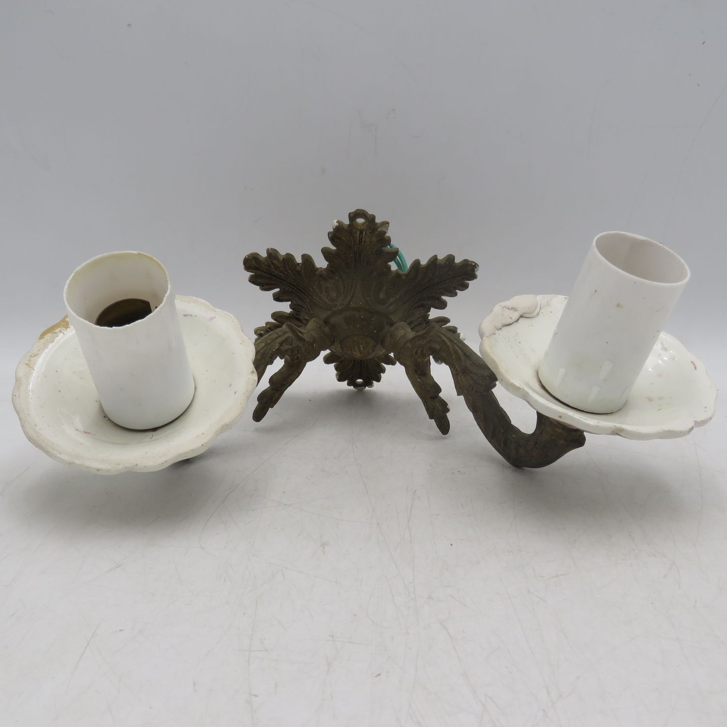 Vintage Double arm wall hanging candle style electrical lamp