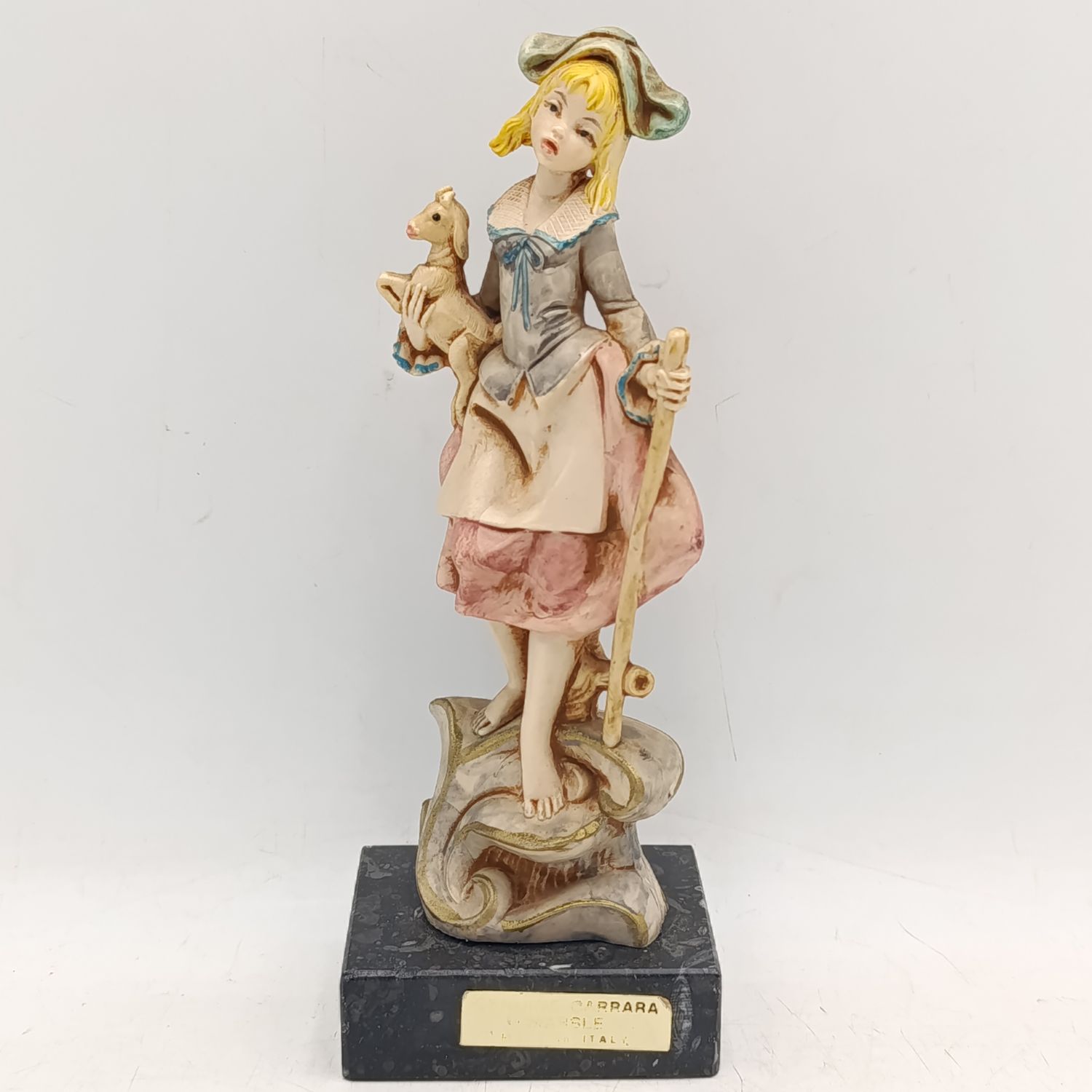 Vintage Simonelli resin sculpture of Shepherdess