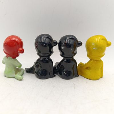 Set of 4 Vintage Ceramic pixie elf figurines - circa 1940's