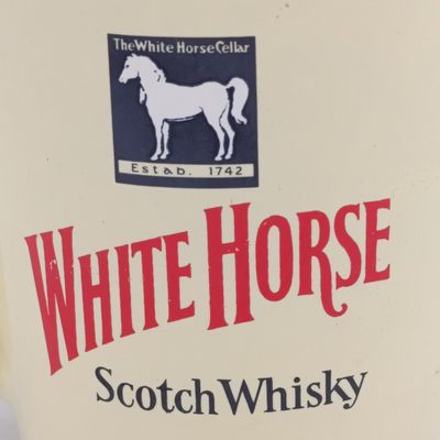 Vintage White Horse Scotch Whisky porcelain water pitcher by Wade