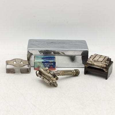 Antique Wilkinson shaving razor with 7 day blades in case marked P Lindeque