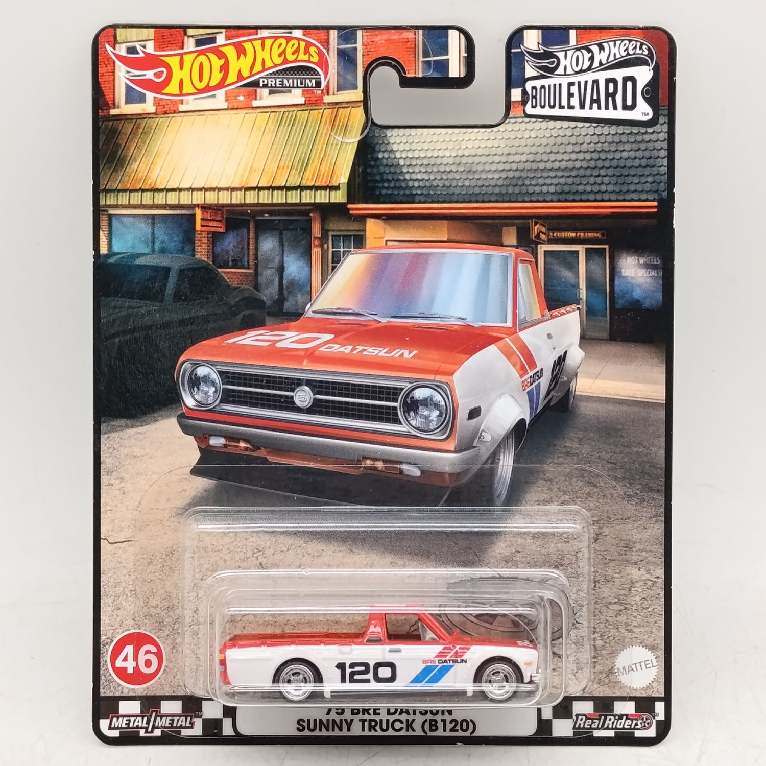 Hot Wheels Premium Real Riders 1975 BRE Datsun Sunny truck (B120) toy car - sealed