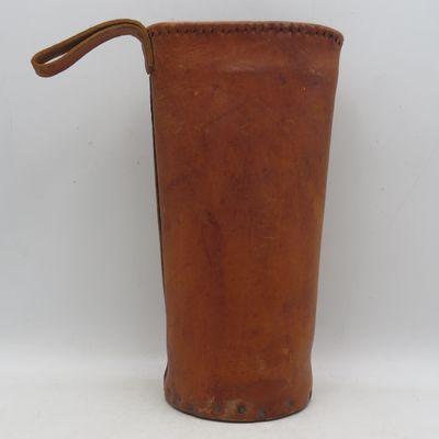 Vintage leather wine bottle sleeve