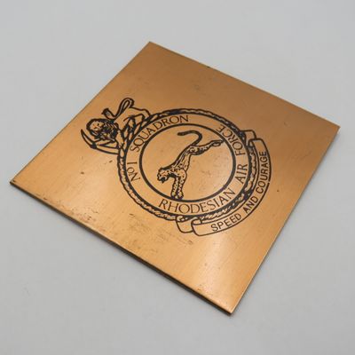 Set of 8 Rhodesian Air Force Squadron copper coasters