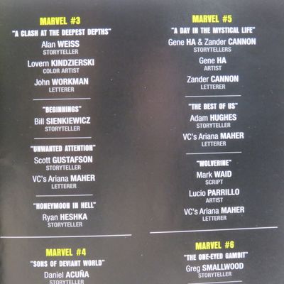 Marvel #1 to #6 graphic novel