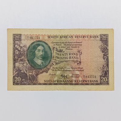 MH de Kock 1961 only issue R20 banknote