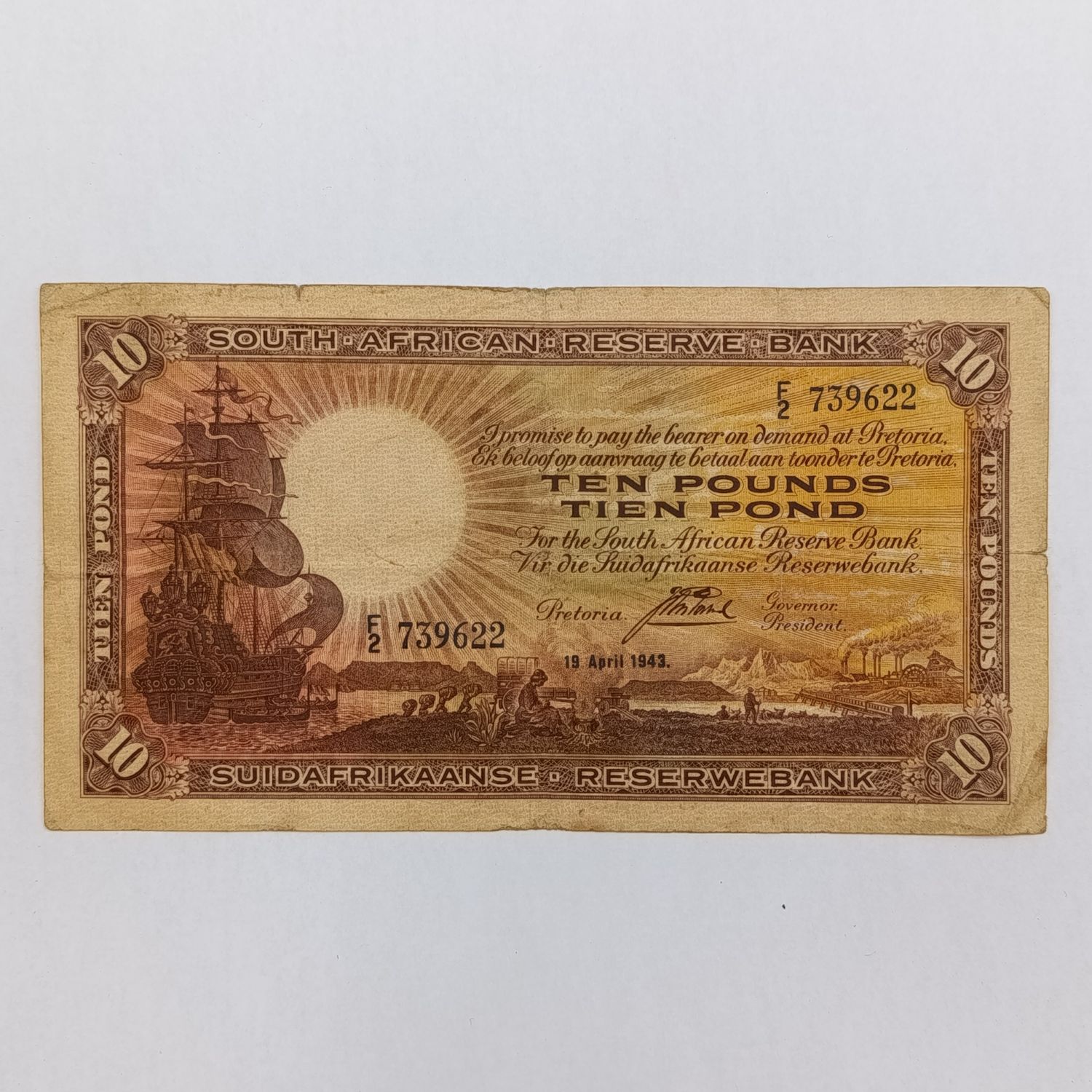 Postmus Ten pound banknote - 19 April 1943