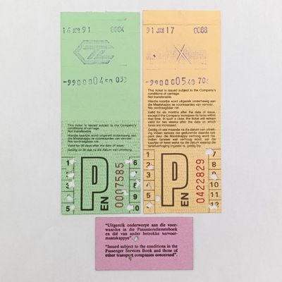 Lot of 3 railway tickets from 1991