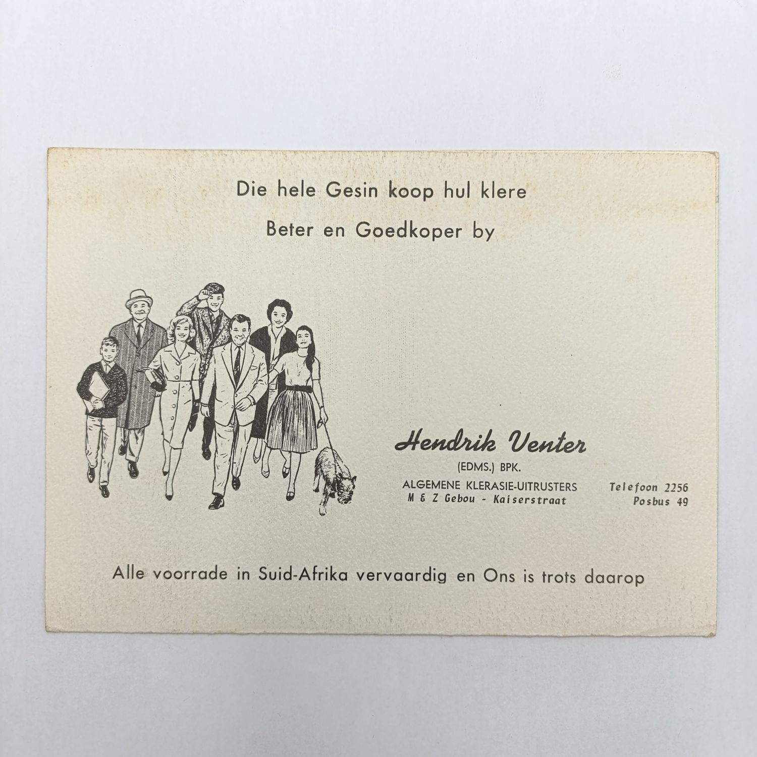 Programme for Gert Potgieter and others singing in Windhoek 1969