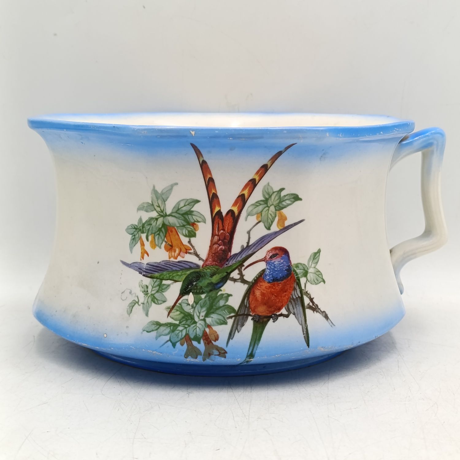 Antique Newhall England porcelain chamber pot