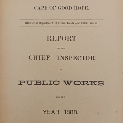 Cape of Good hope report 1888 - chief inspector of public works